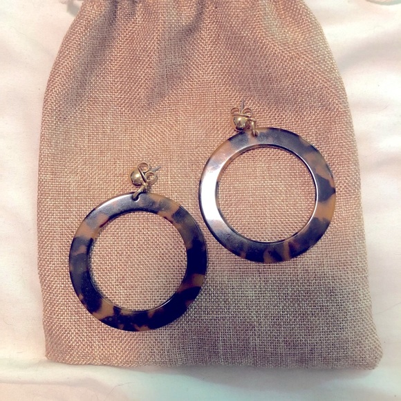 J.crew earrings. Gold & tortoise shell - Picture 2 of 2